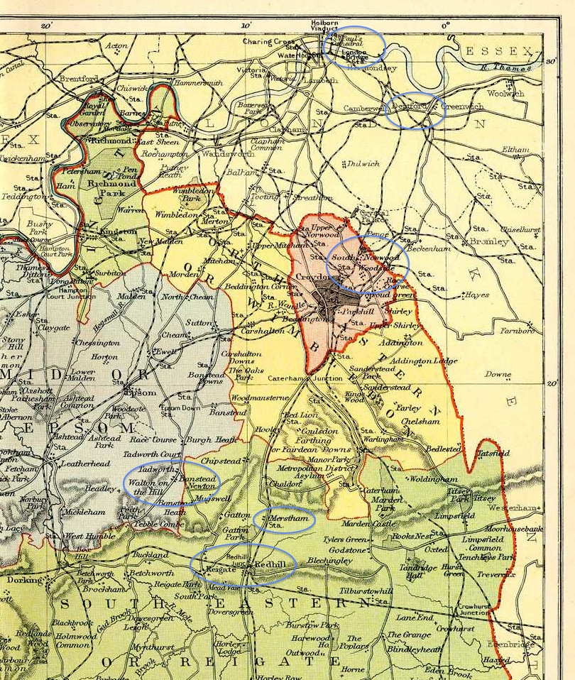 Old Surrey map