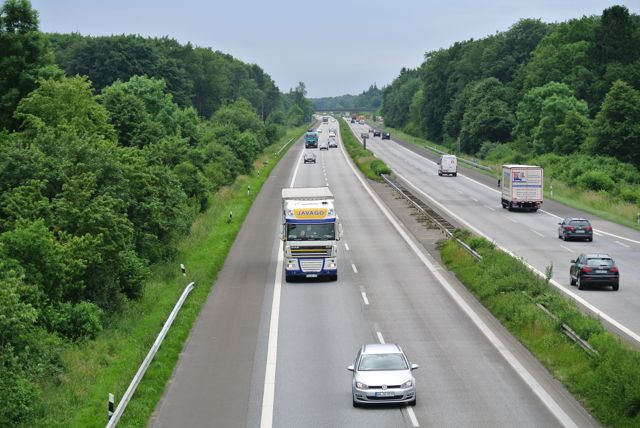 The E45 between Bad Bramstedt and Bimöhlen