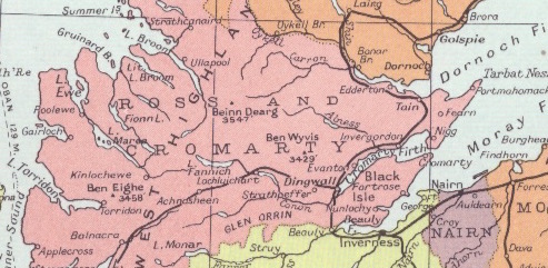 Ross and Cromarty Map, 1957