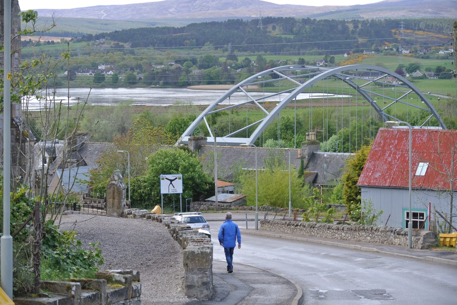 Looking south from Bonar Bridge. Ardgay is on the other side of the water, Gledfield to the right, Kincardine and Edderton to the left. Beyond Ardgay and Kincardine the sheep were driven up over the hills south toward Dingwall.
