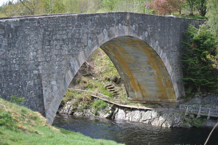 The present day bridge across the Carron River between Gledfield and Culrain.